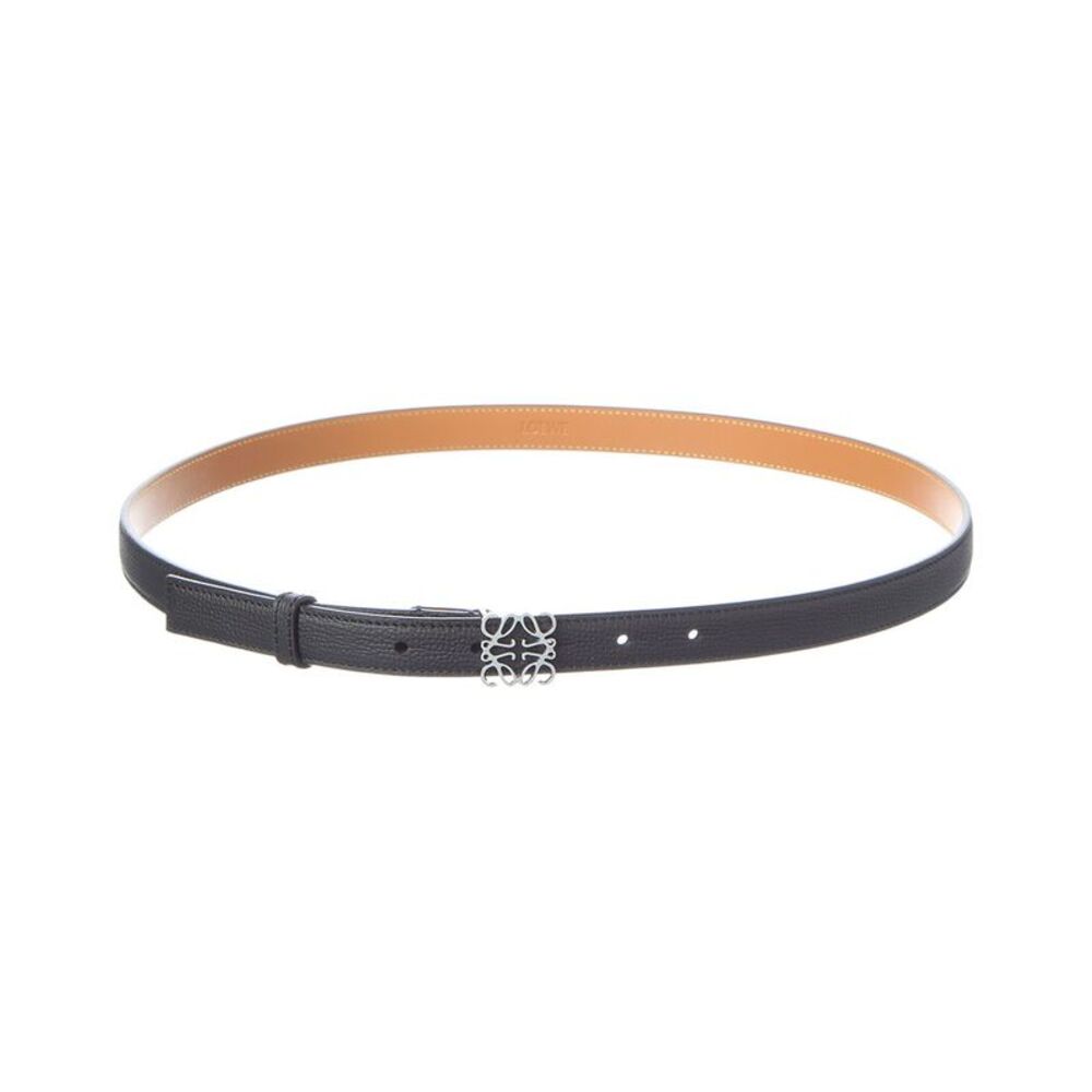 Loewe Anagram Cube Leather Belt, Black